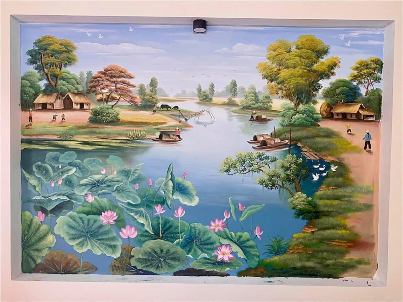 Tranh vẽ đầm sen (2)