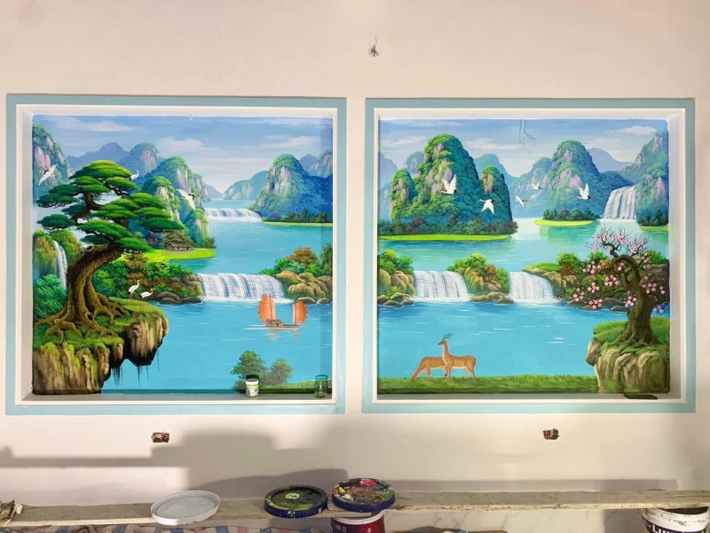 Tranh vẽ phòng khách